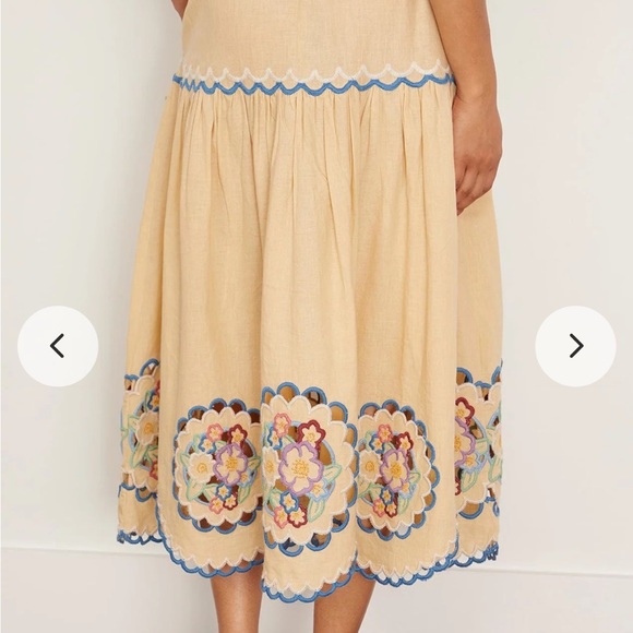 Sea New York Melinda Embroidered linen blend Skirt m medium small - Picture 2 of 6